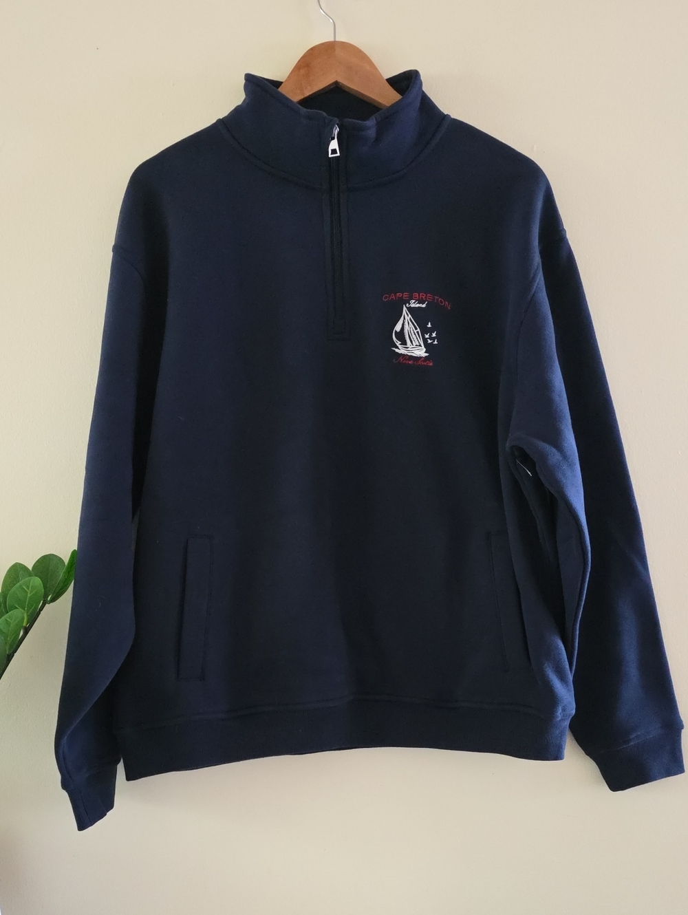 LE 31 For SIMONS NWOT Fleece Lined Half Zip Pull Over - Organic Cotton Blend - L